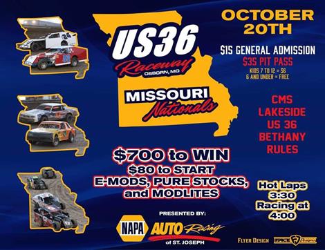 NAPA Racing Auto Parts and US 36 Raceway presents the Missouri Nationals this Saturday