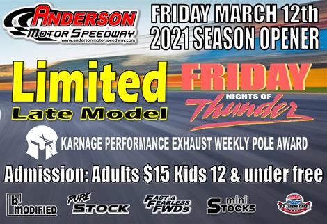 NEXT EVENT: AMS 2021 Season Opener Friday March 12th 8pm