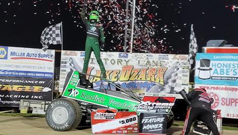 CJ Leary Victorious at Lake Ozark Speedway in POWRi WAR Sprint Season Debut