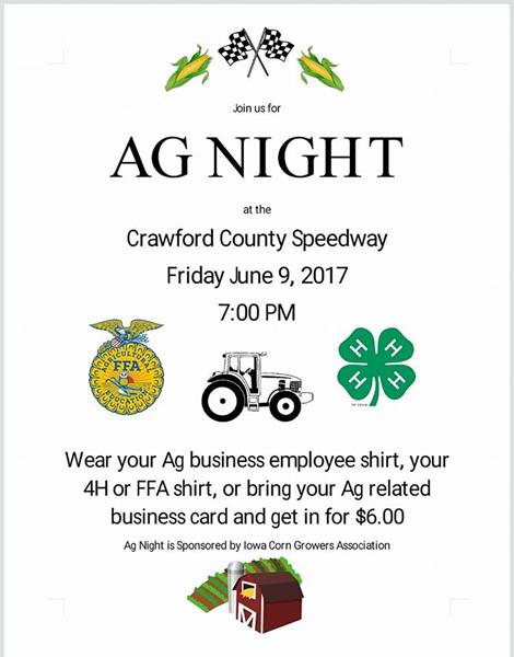 AG Night at The Crawford County Speedway 06/09/17