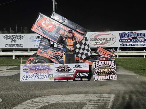 Hutton Steals Win From Trombley in Last Lap Pass at Fonda