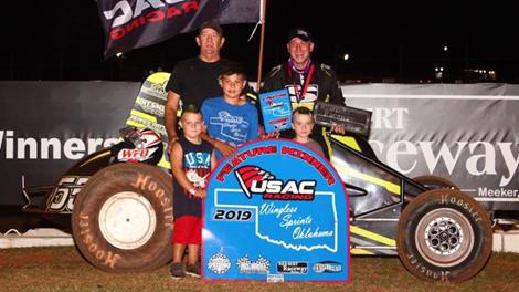Johnny Kent reads the Red Dirt to USAC WIngless Sprints Oklahoma victory