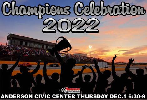 NEXT EVENT: AMS 2022 Track Champions Celebration.  Dec. 1st  6:30-9pm.
