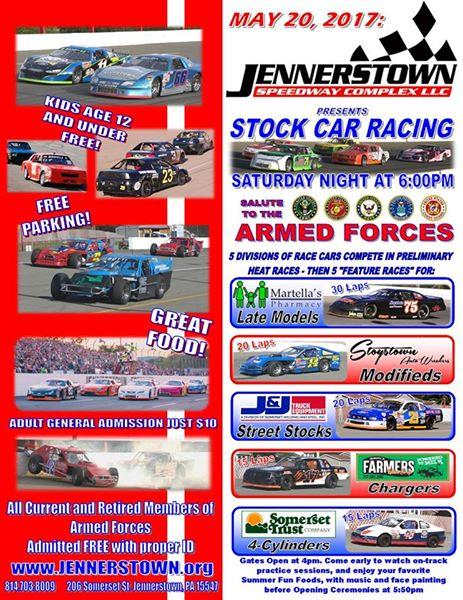 Armed Forces Night kicks off 2017 Racing Season at Jennerstown Speedway Complex