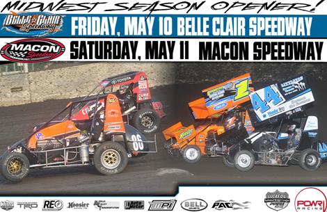 MIDGETS AND MICROS SET FOR MIDWEST SEASON OPENER AT BELLE-CLAIR AND MACON