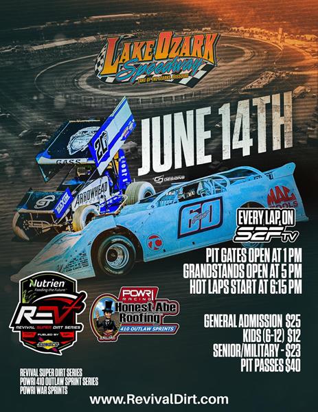 POWRi Revival Super Dirt Late Models at Lake Ozark Speedway