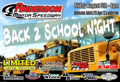 NEXT EVENT: Back 2 School Night Friday August 5, 8pm