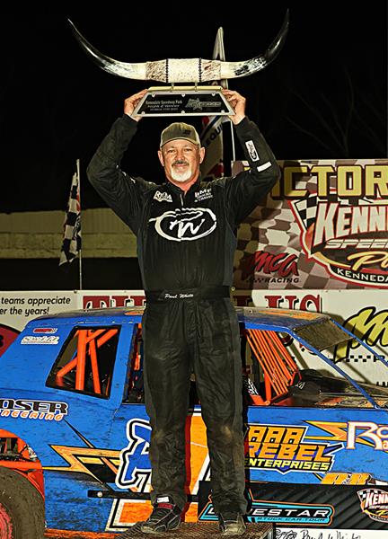 White is alright in IMCA Stock Car debut, tops Lone Star Tour opener at Kennedale