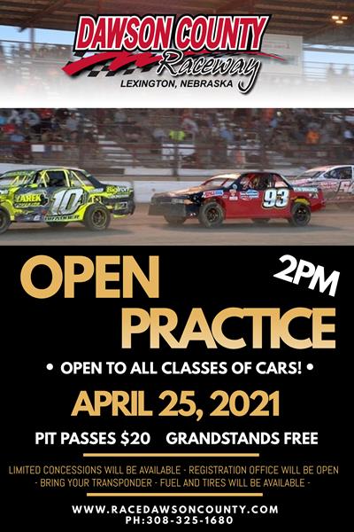 Open Practice April 25th at The Dawson County Raceway!