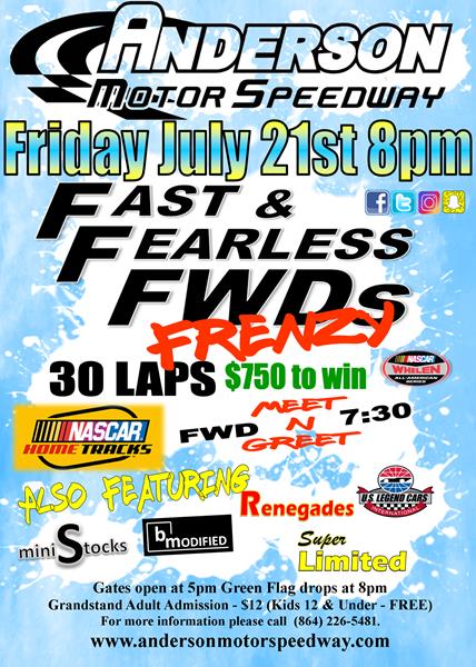 NEXT EVENT:  Friday, July 21st Fast & Fearless FWD Frenzy + 5 Divisions