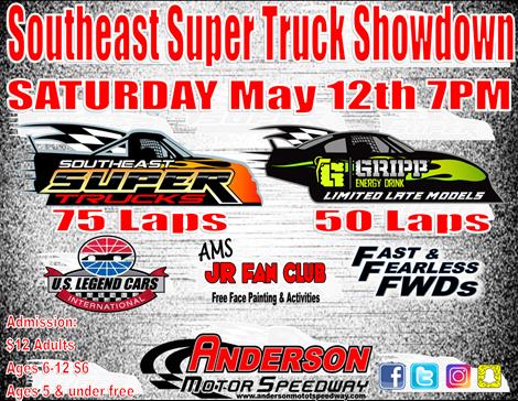 NEXT EVENT: Southeast Super Truck Series Saturday May 12th 7pm