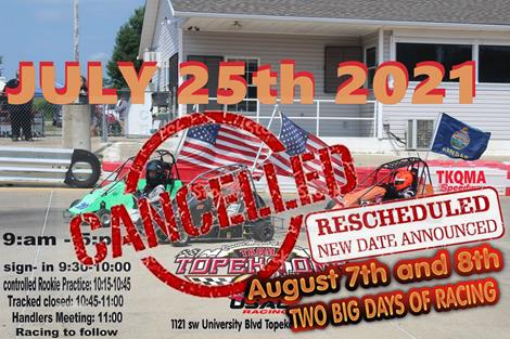 No Races July 25th - Rescheduled