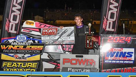 Cody Baker Claims Checkers at Lake Ozark Speedway with POWRi WAR