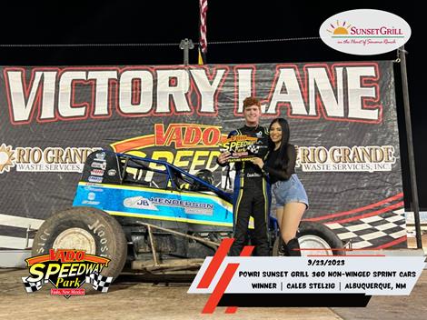 Caleb Stelzig Captures Tenth Win of 2023 at Vado Speedway Park with POWRi NMMRA