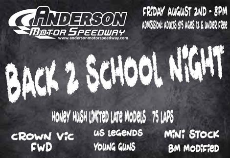 NEXT EVENT: Back 2 School Night Friday August 2nd  8pm