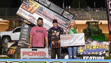 Kameron Key Pilots to POWRi 410 Outlaw Sprints Victory at Lake Ozark Speedway