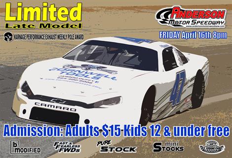 NEXT EVENT: Limited Late Model Friday April 16th 8pm
