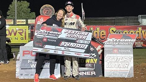 Gavin Miller Victorious at I-44 Riverside Speedway in Meents Memorial with POWRi National & West/Xtreme Midgets