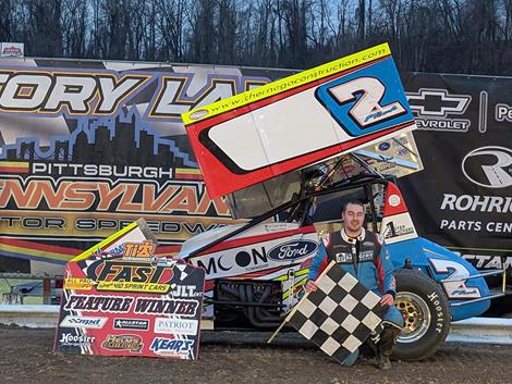 AJ Flick Finds Victory in POWRi Fast on Dirt Win at Pittsburgh PA’s Speedway