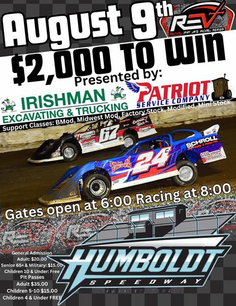 August 9-10 Kansas Weekend at Humboldt and 81 Ahead for REV Dirt Late Model Series