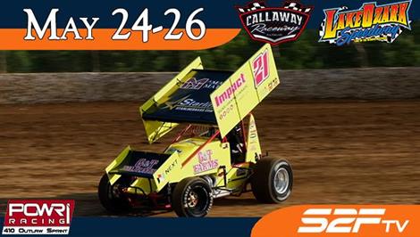 Three-Day/Two-Track Memorial Weekend Swing for POWRi 410 Outlaw Sprint League