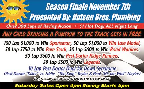 Season Finale November 7th Presented by: Hutson Brothers Plumbing