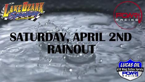 Saturated Grounds Cancels POWRi 410-Wing Outlaw Showcase at Lake Ozark Speedway