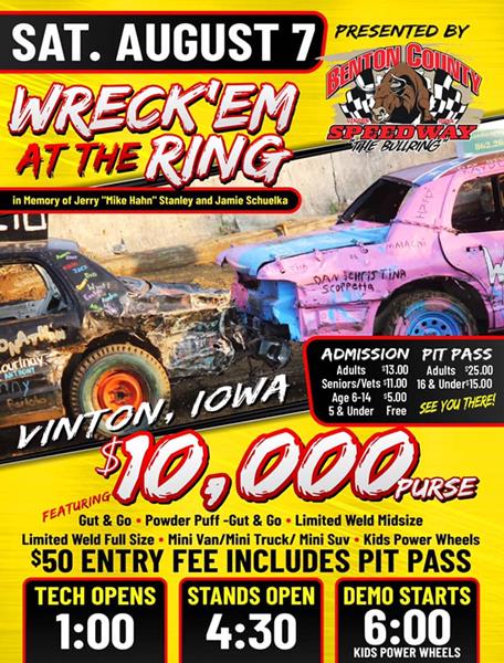 Wreck ‘Em at the Ring demolition derby Saturday at The Bullring