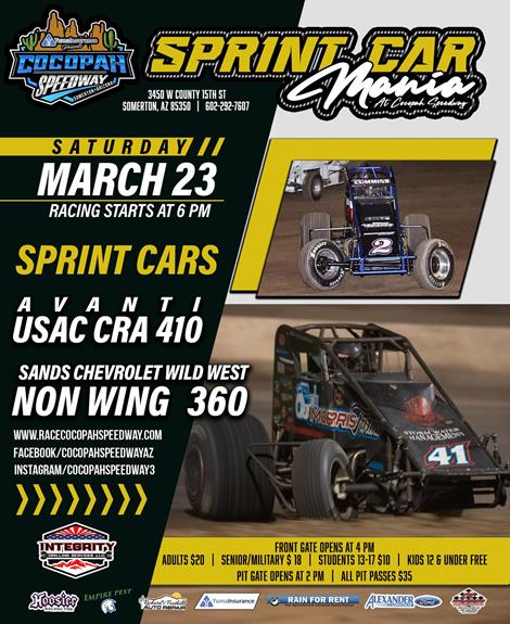 Non Wing Sprint Car Mania returns to The Diamond in the Desert