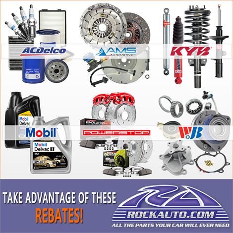 RockAuto.com - promotions and manufacturer rebates going on now.