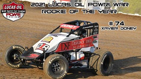 Xavier Doney Dominates 2021 Lucas Oil POWRi WAR Sprint League Rookie of the Year