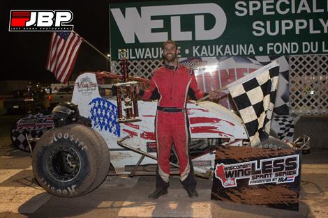 Matty V Picks Up Night #2 of Auto Meter Wisconsin wingLESS Sprints presented by the IRA In Action