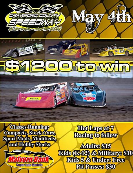 Hy-Vee Night Season Opener featuring the SLMR Late Models May 4th