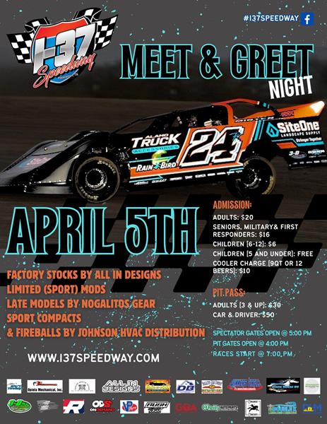Saturday, April 5th is Meet & Greet Night at the Races!