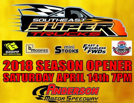 NEXT EVENT SATURDAY APRIL 14th 7PM: Southeast Super Trucks Season Opener