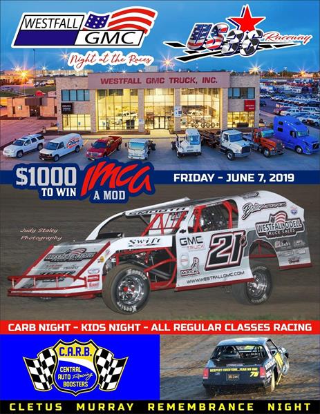 $1,000 to win IMCA Modified Race Headlines Westfall GMC Night at the Races