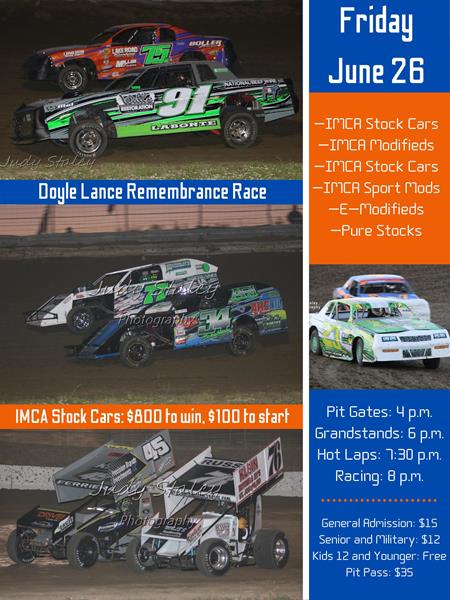 Doyle Lance Remembrance Race Now $800 to win for IMCA Stock Cars