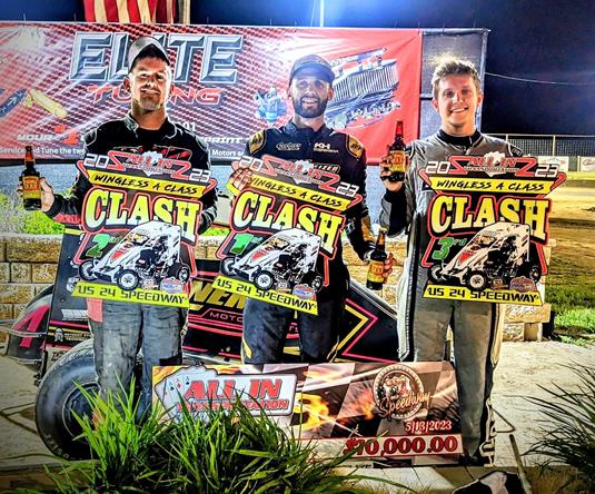 Brian Carber Pockets $10,000 in All In Transportation Wingless A-Class Clash Finale at US 24 Speedway!
