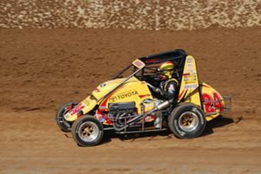 Tracy Hines in Action with USAC Midgets for a Pair of Races at Plymouth