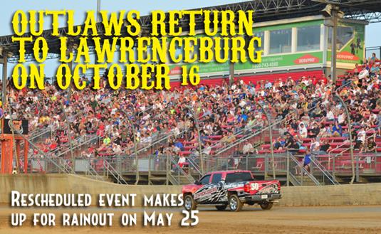 World of Outlaws Will Return Oct. 16 to Lawrenceburg Speedway