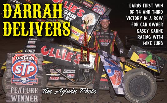 Darrah Delivers at Kings Speedway for His First World of Outlaws STP Sprint Car Series Victory of 2014