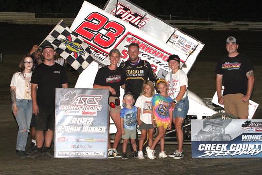 Seth Bergman Fights To ASCS Sooner Region Win At Creek County Speedway