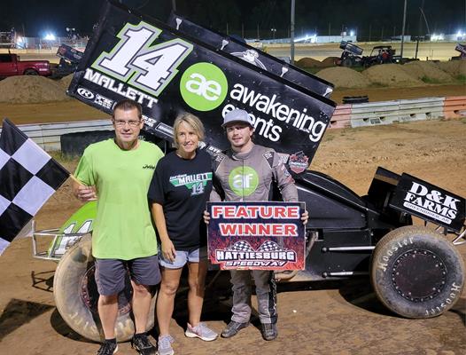 MALLET TAKES NIGHT ONE OF HATTIESBURG USCS SUMMER SPRINT CAR SHOOTOUT.