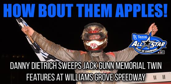 Danny Dietrich sweeps Jack Gunn Memorial twin features at Williams Grove Speedway