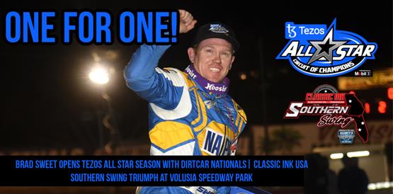 Brad Sweet opens Tezos All Star season with DIRTcar Nationals | Classic Ink USA Southern Swing triumph at Volusia Speedway Park