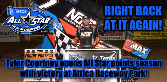 Tyler Courtney opens All Star points season with victory at Attica Raceway Park