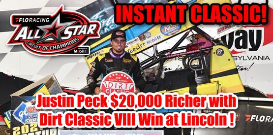 Justin Peck cashes in for $20,000 in Lincoln Speedway’s Dirt Classic VIII
