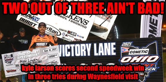 Kyle Larson scores second Speedweek victory in three tries during Waynesfield visit