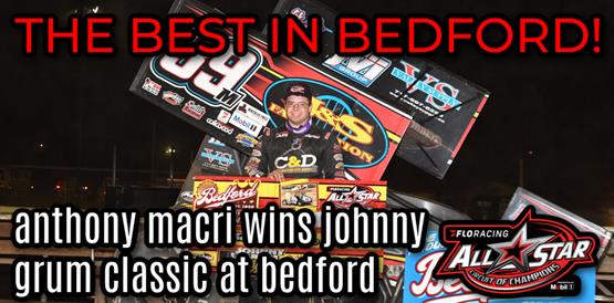 Anthony Macri races by Rico Abreu to claim Johnny Grum Classic at Bedford Speedway