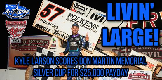 Kyle Larson scores Don Martin Memorial Silver Cup for $25,000 payday